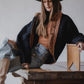Chaqueta 50% alpaca / 50% oveja - Negra