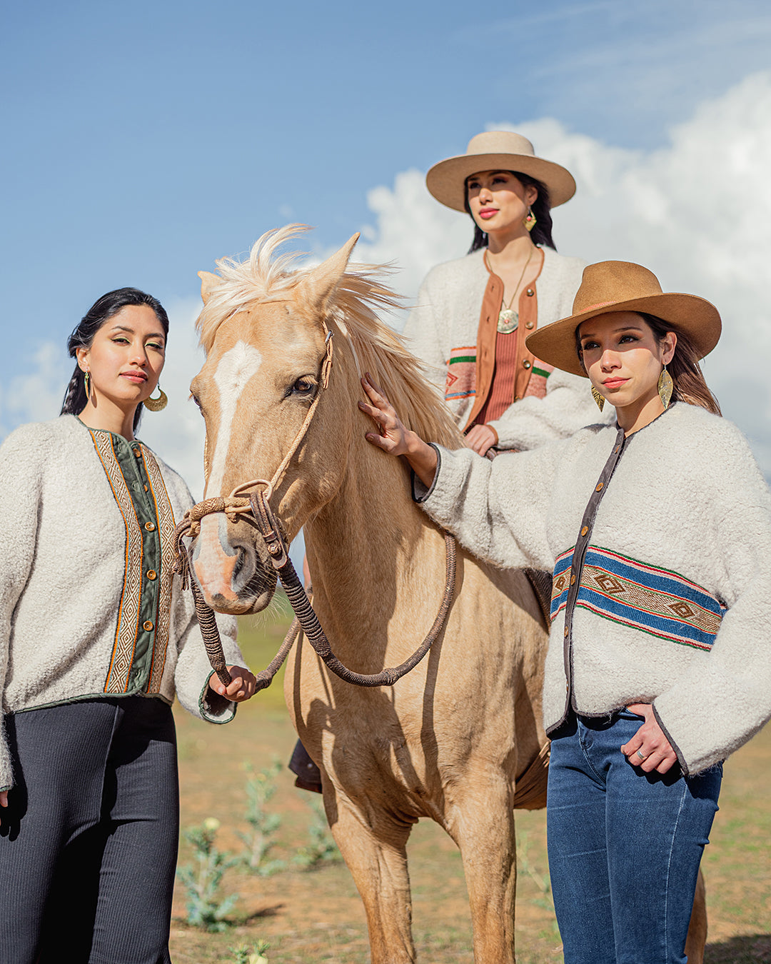 Chaqueta 50% alpaca / 50% oveja - Blanco Perla