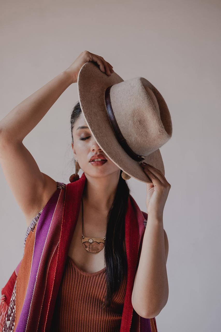 Sombrero Fedora Beige Claro